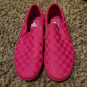 Vans pink slip on shoes